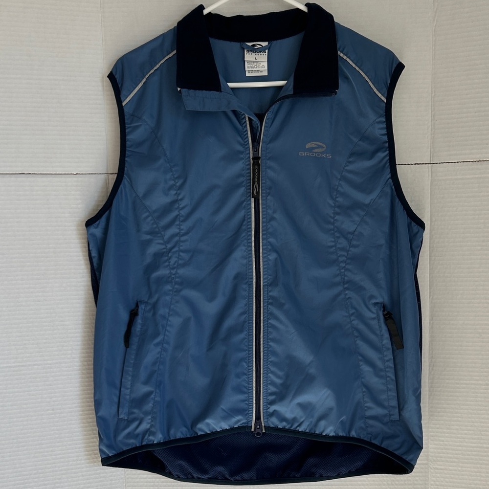 Brooks Women’s Running Vest, Size L, blue/navy